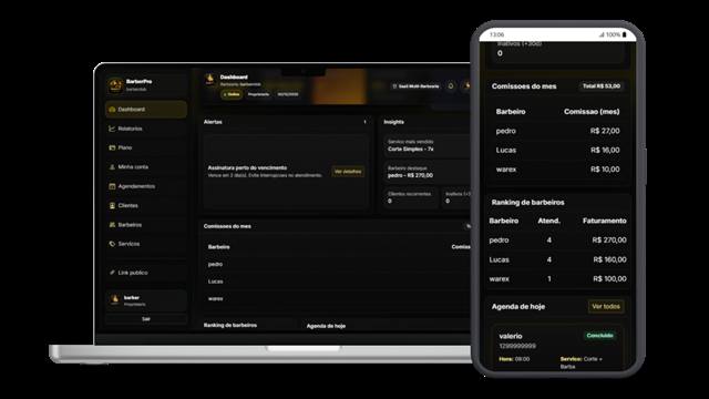 Dashboard do BarberPro